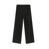 Casual Solid Pant With Ribbon
